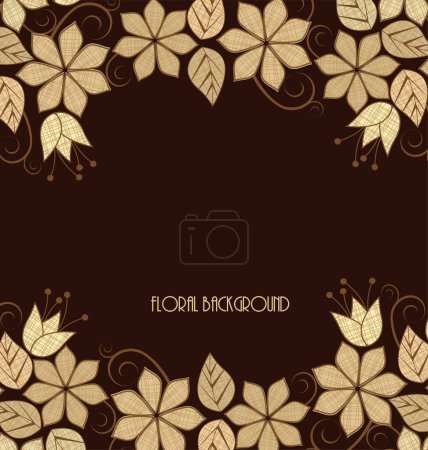 Illustration for Beautiful floral background with creative decorative flowers. vector card. - Royalty Free Image