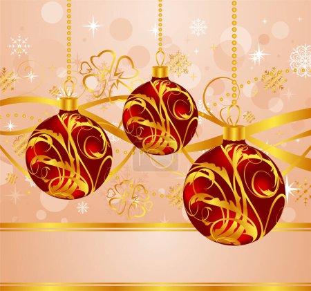 Illustration for Red christmas balls vector - Royalty Free Image