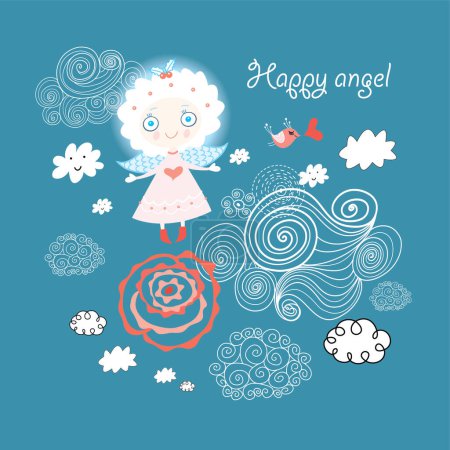Illustration for Cute little angel with wings - Royalty Free Image