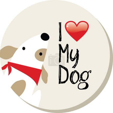 Illustration for Dog love my pet - Royalty Free Image