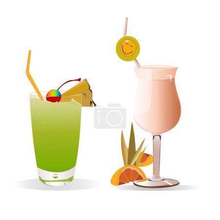 Illustration for Cocktail and fruits collection - Royalty Free Image
