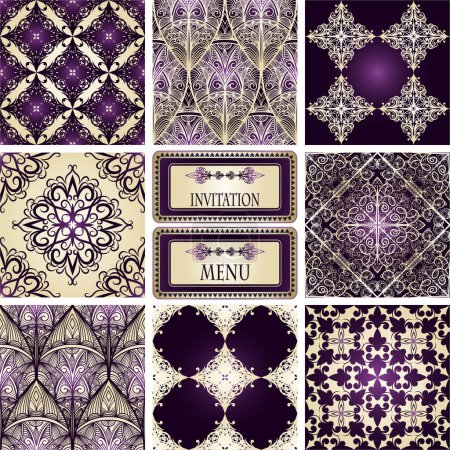 Illustration for Set of vector seamless patterns. - Royalty Free Image