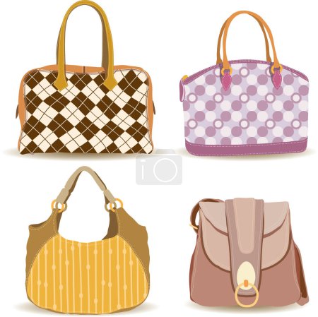 Illustration for Set with bags for  women - Royalty Free Image