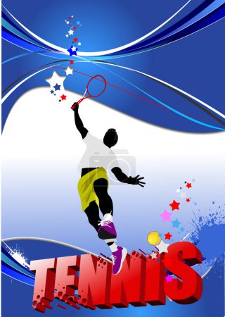Illustration for Tennis player in action - Royalty Free Image