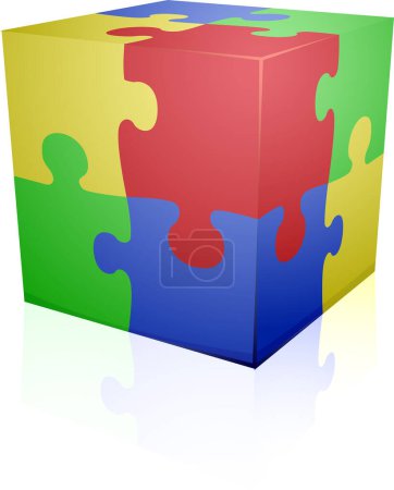 Illustration for Puzzle cube on white - Royalty Free Image