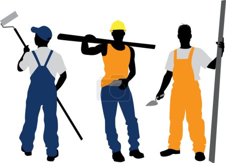 Illustration for Vector set of construction workers - Royalty Free Image