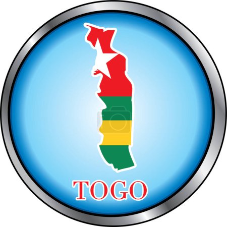 Illustration for Togo Round Button vector illustration - Royalty Free Image