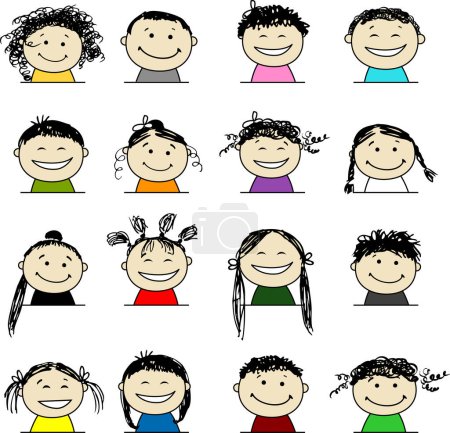Illustration for Set of happy children - Royalty Free Image