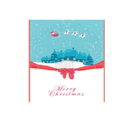 Ilustración de Tarjeta de felicitación de Navidad con Santa Claus. Ilustración vectorial
. - Imagen libre de derechos