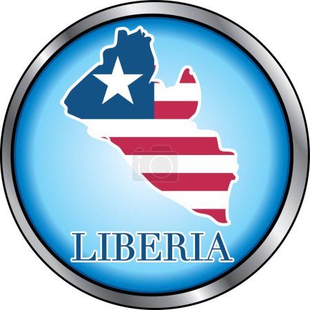 Illustration for Liberia Round Button vector illustration - Royalty Free Image