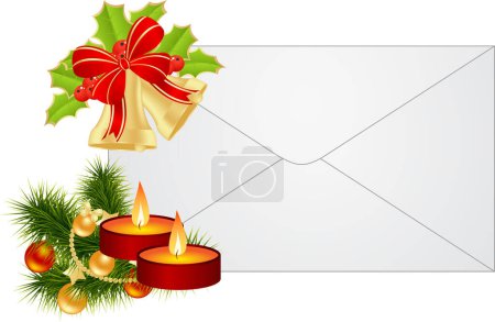 Ilustración de Tarjeta de Navidad con baya de acebo - Imagen libre de derechos