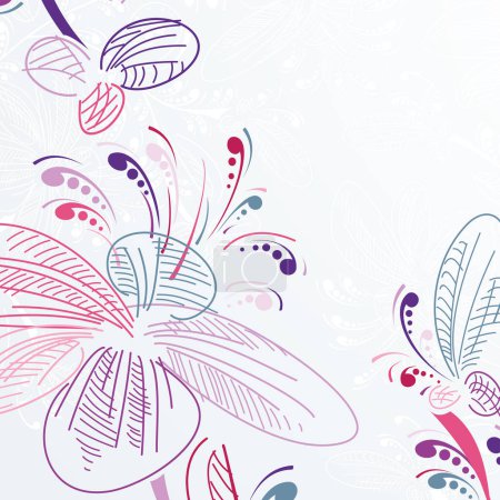 Ilustración de Vector ilustración de fondo con elementos florales - Imagen libre de derechos