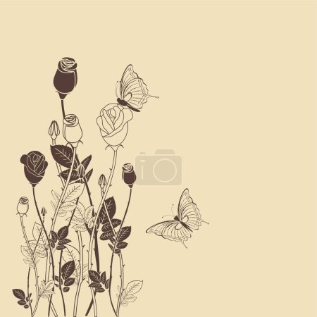 Ilustración de Ilustración vectorial. hermoso fondo creativo con elementos florales - Imagen libre de derechos