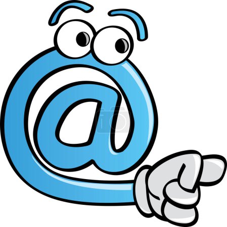 Téléchargez les illustrations : Dessin animé bleu email symbole - en licence libre de droit