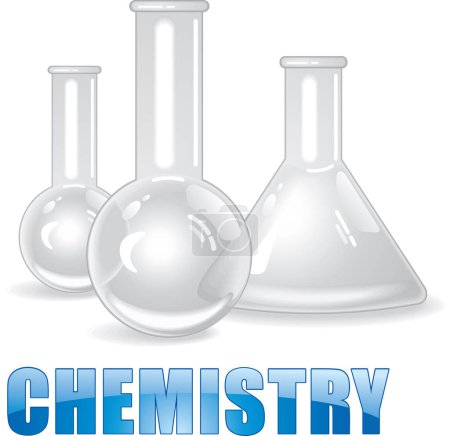 Téléchargez les illustrations : Expérience chimique avec le mot chimique - en licence libre de droit