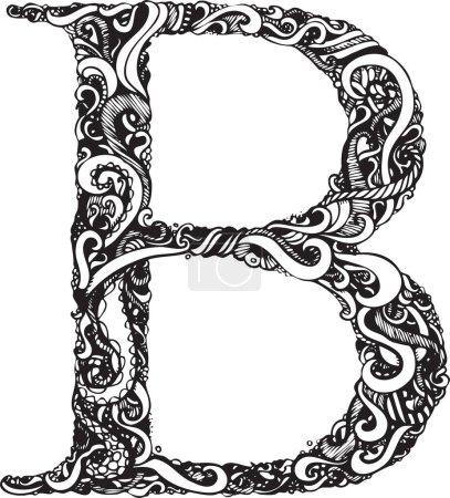 Ilustración de Letra b del alfabeto, blanco y negro - Imagen libre de derechos
