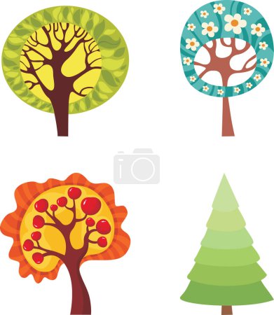 Illustration for Set of vector trees - Royalty Free Image