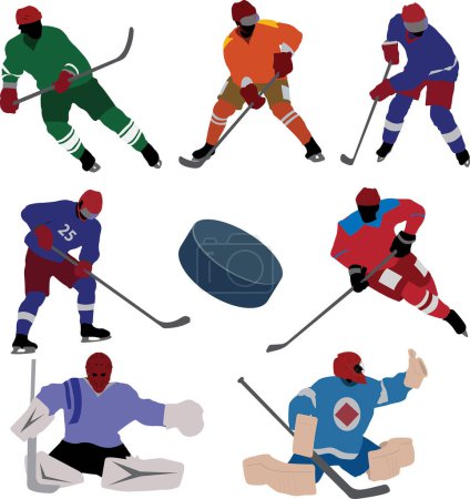 Illustration for Ice hockey player vector illustration - Royalty Free Image