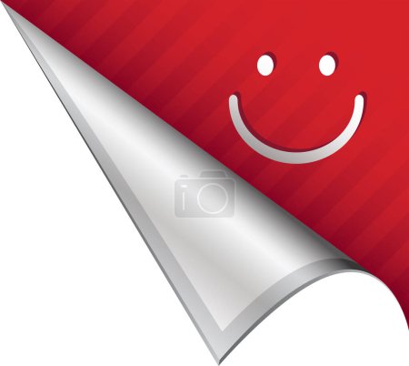 Téléchargez les illustrations : Icône souriante sur fond rouge et blanc - en licence libre de droit