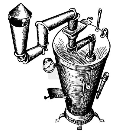 Ilustración de Ilustración del barril de cerveza dibujado a mano de estilo vintage. - Imagen libre de derechos