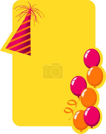 Téléchargez les illustrations : Illustration vectorielle d'une carte de fête d'anniversaire avec ballons. - en licence libre de droit