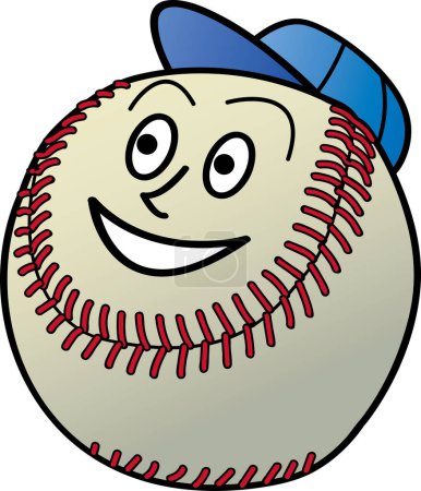 Illustration for Happy baseball, illustration, vector on white background. - Royalty Free Image