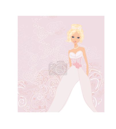 Ilustración de Linda princesa chica en un vestido rosa - Imagen libre de derechos