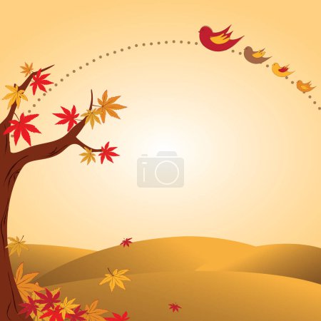 Ilustración de Fondo de otoño. árbol de arce. - Imagen libre de derechos