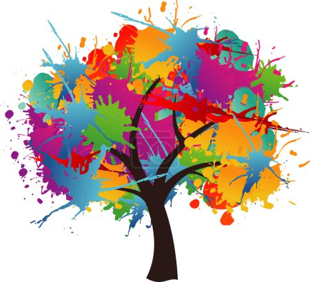 Illustration for Abstract colorful tree on background - Royalty Free Image