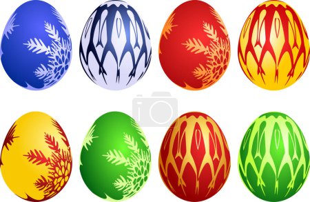 Ilustración de Conjunto de huevos de Pascua en diferentes estilos - Imagen libre de derechos