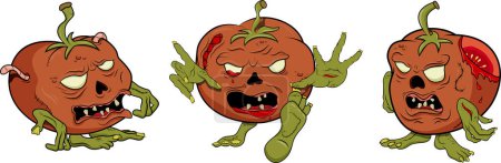 Illustration for Tomato zombie on white background - Royalty Free Image