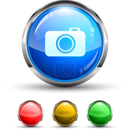 Ilustración de Botones web de color con cámara - Imagen libre de derechos