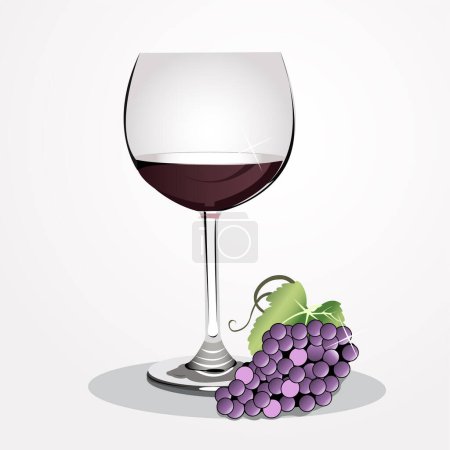 Téléchargez les illustrations : Concept de vin avec design de raisin, illustration vectorielle - en licence libre de droit