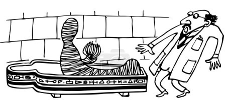 Foto de Hombre de dibujos animados miedo de momia alived - Imagen libre de derechos