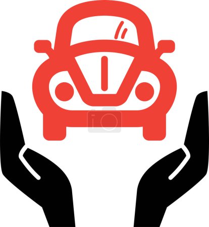 Illustration for Car insurance  icon in outline style - Royalty Free Image