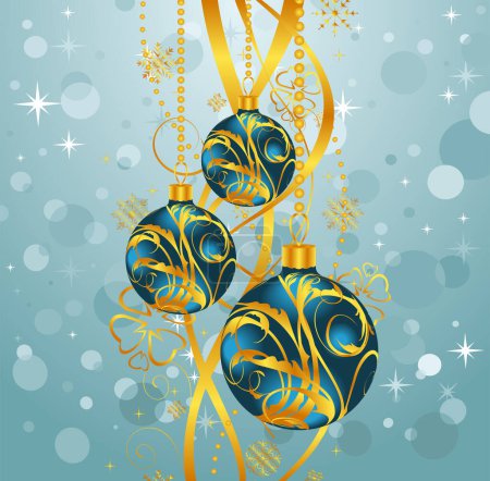 Illustration for Christmas balls holiday background - Royalty Free Image