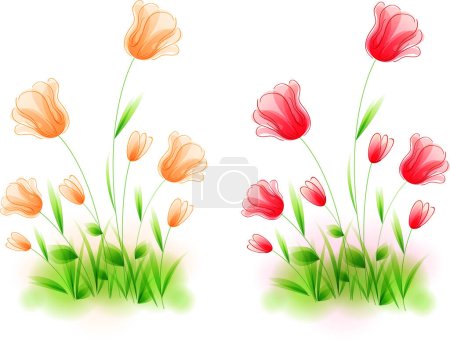 Ilustración de Ilustración web de fondo con elementos florales - Imagen libre de derechos