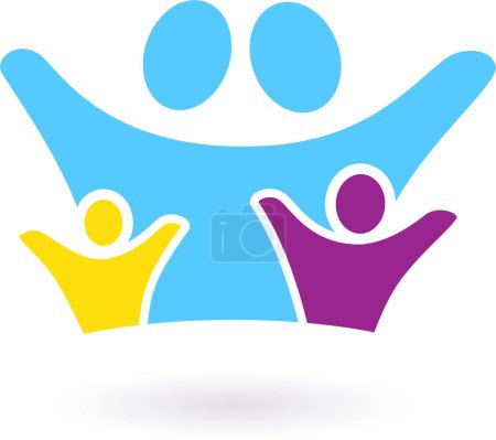 Ilustración de Logo trabajo en equipo personas juntas - Imagen libre de derechos