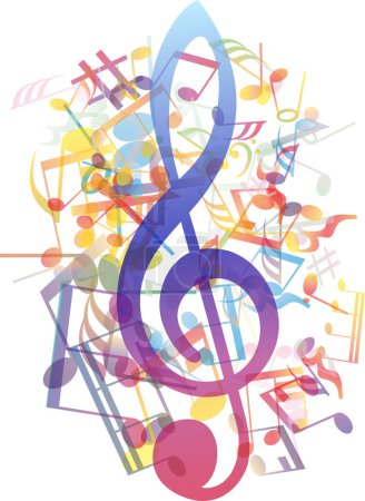 Illustration for Abstract music notes  background - Royalty Free Image