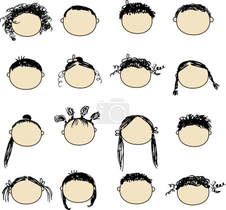Illustration for Vector set of hair icons. - Royalty Free Image