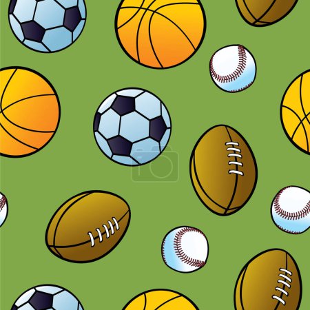 Illustration for Seamless pattern with soccer ball and balls. sports background. - Royalty Free Image