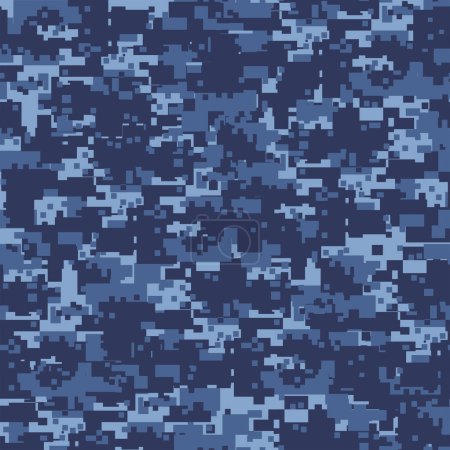 Illustration for Military blue camouflage seamless pattern. - Royalty Free Image