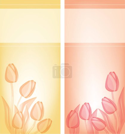 Ilustración de Tulipanes tarjetas fondo, vector de ilustración - Imagen libre de derechos