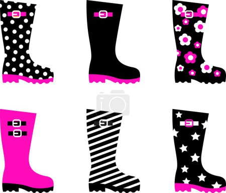 Illustration for Set of boots with socks - Royalty Free Image