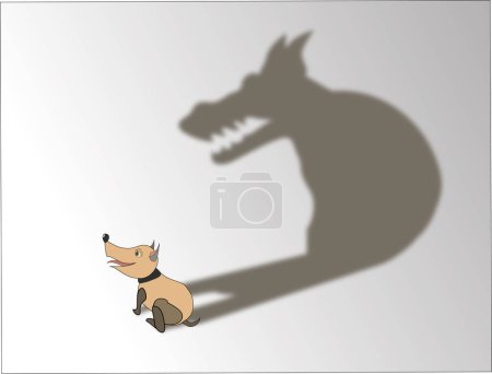 Illustration for Cute dog has spooky silhouette - Royalty Free Image