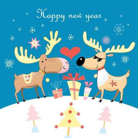 Illustration for Christmas greeting card, vector illustration - Royalty Free Image