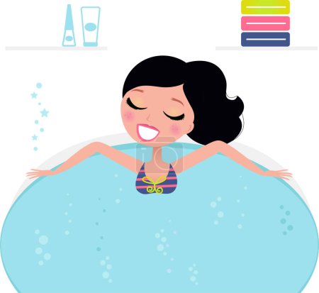 Illustration for Woman relaxing in spa - Royalty Free Image