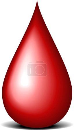 Ilustración de Icono de gota de sangre roja en blanco - Imagen libre de derechos