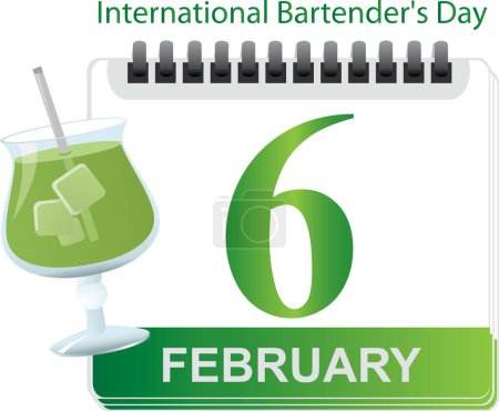 Ilustración de Ilustración para el día internacional del alcohol. 6 de febrero - Imagen libre de derechos