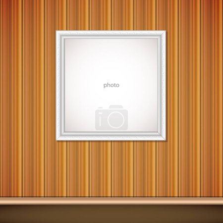 Illustration for Empty photo frame on a wall. - Royalty Free Image